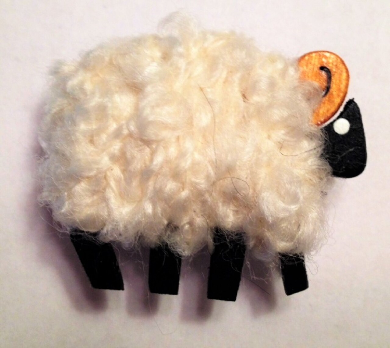 Camus Handmade White Ram Needle Minder for Cross Stitch and Needlepoint